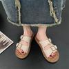 2025 Summer New Soft-soled Outer Wear Belt Buckle Cool Slippers Women Step On Shit Feeling Retro Casual Flat Beach Shoes