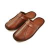 Cow Split Leather Handmade Men Home Slippers Spring Slip On Soft Comfortable Black Brown Bedroom Indoor Flat Men Shoes