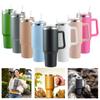 Premium Travel Coffee Mug, Stainless Steel, Thermos Tumbler Cups, Vacuum Flask, Thermo Cup, Water Bottle,40oz Tumbler with Handle
