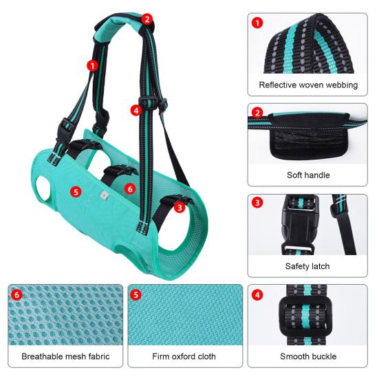 Dog Lift Harness Full Body Support Rehabilitation Dog Sling Carrier Recovery Dog Lifter Vest for Old Joint Injuries Arthritis Disabled Dogs Walk
