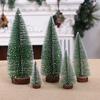 Decorated Mini Christmas Tree White Cedar Desktop Small Christmas Tree Decor Winter Snow Ornaments Trees for Xmas Home Party
