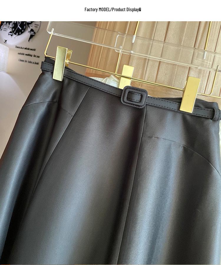 Available: Elegant High-Waisted Puffy Midi Skirt with Belt - Women's Spring/Summer Dress