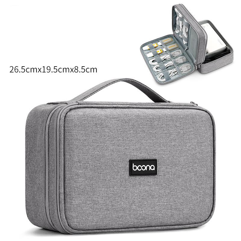 Boona Travel Accessories Bag Portable Electronic Accessories case,Dual Cable Organizer Bag Carrying Bag for Cords,USB Flash L&XL