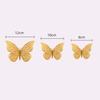 1 Set Wall Sticker with Glue Hollow Out Design Paper Art 3D Butterfly Refrigerator Sticker Home Decoration Household Supplies