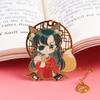 Vintage Hua Cheng Pendant Fringed Xie Lian Metal Tian Guan Ci Fu Bookmark Book Markers Stationery