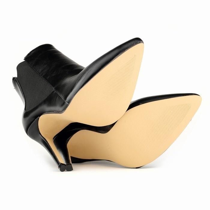 Women Sexy Pointed Toe Solid Black PU Leather High Heels Platform Ankle Boots Stilettos Shoes