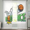 Comic Cartoon Basketball Sheer Curtain for Bedroom Tulle Voile Curtain for Kitchen Living Room Decor Window Treatment