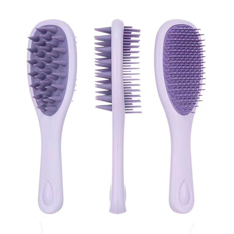 2-In-1 Double-Sided Shampoo And Brush Long Handle Shampoo Brush Silicone Scalp Massage Comb Hair Washing Brush Head Massager