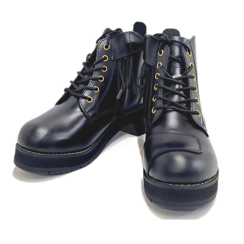 Wild Wing Swallow Platform Black Genuine Leather Motorcycle Size Perfect for City Recommended for Beginners Boots, 26.5cm, Stylish, Walking,