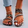 Fashion Ladies Shoes 2024 High Quality Outdoor Women's Slippers Mixed Colors Leopard Print Sequins Open Toe Low-heeled Toe Set Slippers