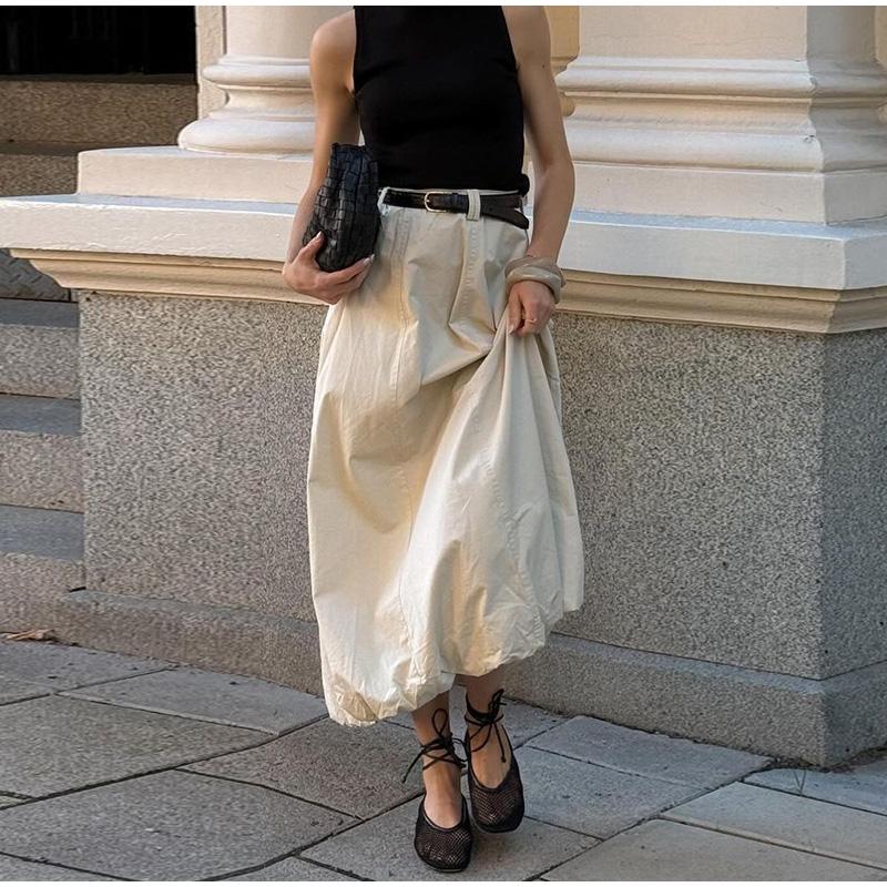 Spring Autumn High Waist Fashion Long Skirt Women's Solid Color Elegant Commute Streetwear Loose Casual Ladies Maxi Skirt 2025 New