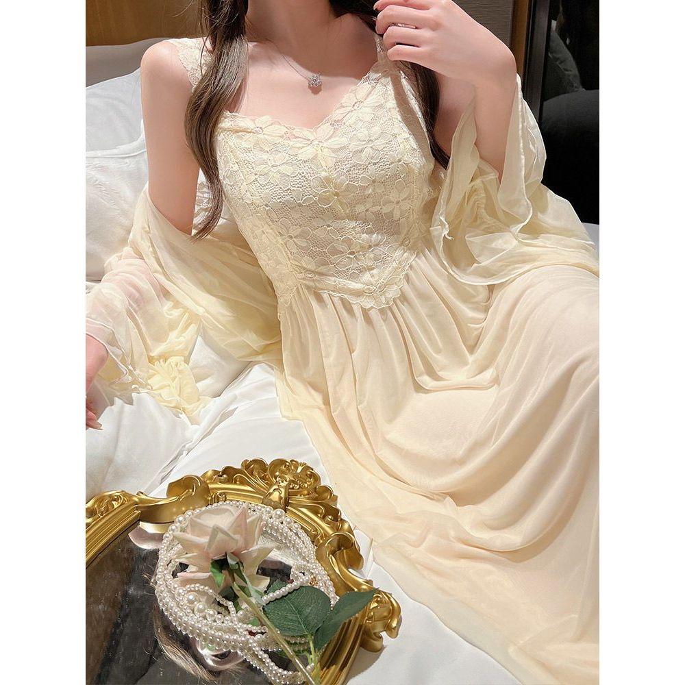 Women's Mesh Pajamas Sexy Fairy Suspender Skirt Nightgown Two-piece Set