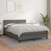 3141063 vidaXL Divan Bed with Mattress Grey 140x190 Cm Faux Leather