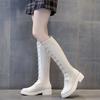Elastic Round Toe Ladies Knee High Shaft Shoes Large Size Warm Designer Luxury On Offer Hot Spring Autumn Pu Women's Long Boots