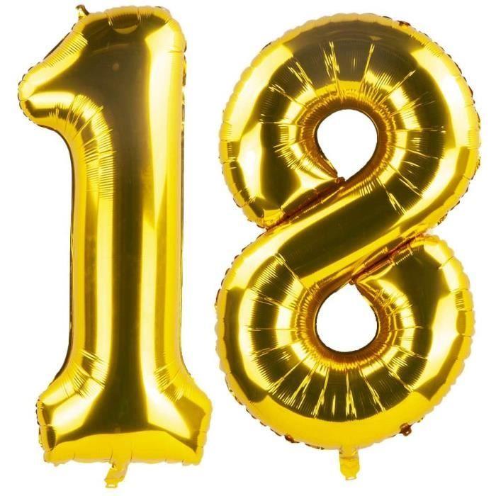 Number Balloon - Gold - 18 - 100cm - Helium - Birthday Decoration