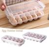 10/18 Grid Egg Tray with Lid Fridge Egg Organizer Portable Egg Storage Box Kitchen