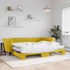 VidaXL Daybed with Trundle and Mattress Yellow 90x200 Cm Velvet 3196720