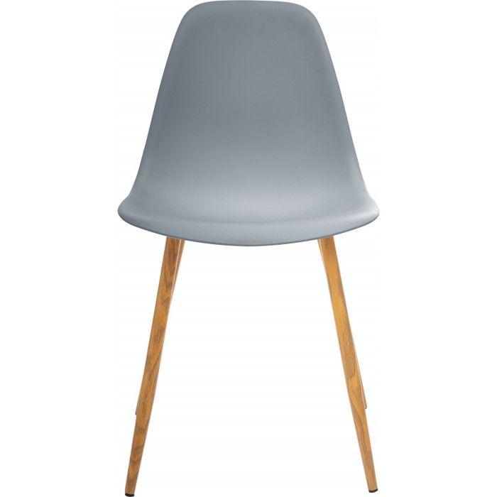 Chaise style scandinave "Ava" pieds métal imitation chêne Atmosphera - Gris