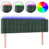 VidaXL LED Headboard Bedroom Furniture Double Bed Accessory Head of Bed Frame Interior Dark Green 3123721