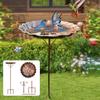 Retro Bird Bath for Outside Metal 5-Prong Stake Base with Bowl Decorative Birdbath Detachable Bird Feeder for Backyard Patio Decor