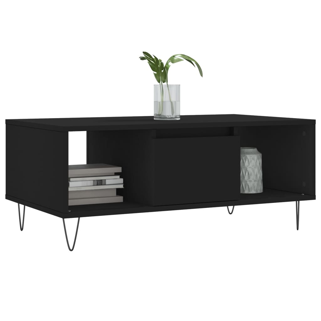  Coffee Table, Black, 90x50x36.5 Cm, Wood-based Material
