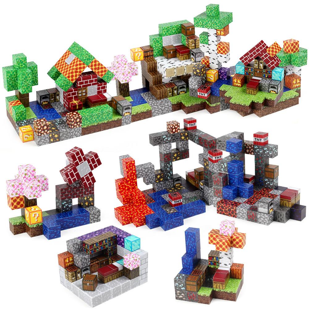 Mc My Magnetic World Game Merchandise 114Pcs Magnetic Block Set Building Block Toy 2.3Cm Free Doll