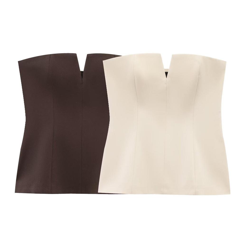 2025 Spring Women's European & American Strapless Slim-Fit Top