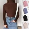 Women Bottom Sweater Turtleneck Long Sleeve Slim Fit Knitting Tops Solid Color