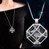Fashion Square Hollow Sweater Chain Necklace For Women Statement Crystal Long Necklace Charm Clothing Accessories Pendant