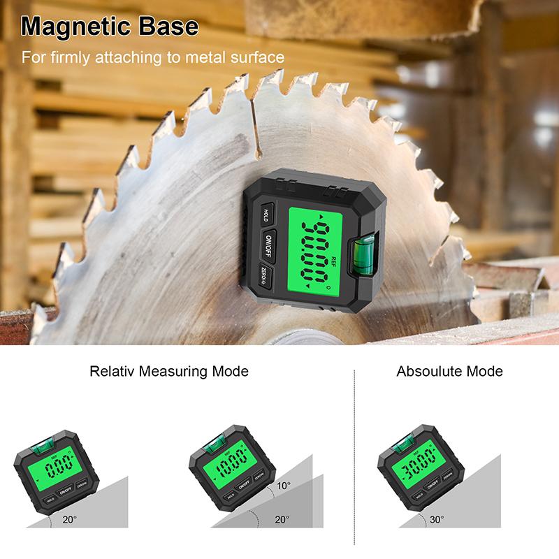 Digital Electronic Level and Angle Gauge - Mini Angle Finder Level Box Magnetic Base & Backlit LCD Bevel Gauge Inclinometer for Carpentry