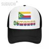 Mesh Cap Hat Comoros Letter Flag Emblem Trucker for Unisex WoUnisex Born All the People Retro Baseball Caps Cool
