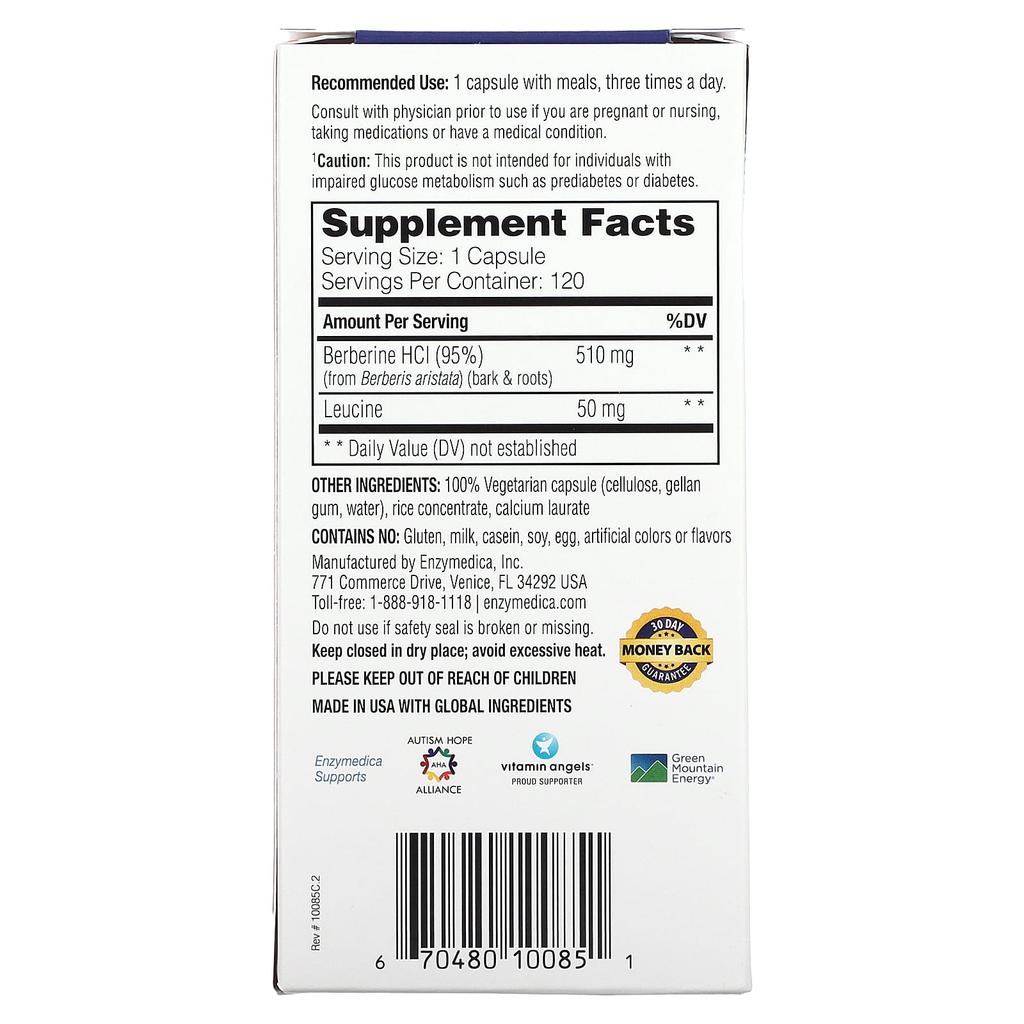 Enzymedica Berberine, 120 Targeted Delivery Capsules