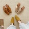 High-end Square Head Deep Mouth Suede Lazy Muller Shoes Flat-soled Bag Head Half Slippers Women Wear Cool Slippers Tide