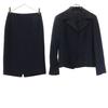 Silk Blend Skirt Suit Setup 42/38 Navy Sanyo Shokai Women Used