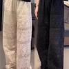 Summer Women's Slim High Waisted Lace Hollow Out Floor Length Wide Leg Pants Loose Hollow Thin Casual Straight Pants