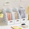 Large Capacity Bookend Stand Hollowed-out File Document Organizer Rack  for Home Office