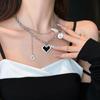 Mosaic Black Love Necklace Female Hip Hop Simple Wild Letter Pendant Clavicle Chain Women's Necklace