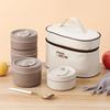 Lunch Box Set Portable Keep Warm Container With Insulated Bag Stackable Bento Bag Round Lunch Box Container