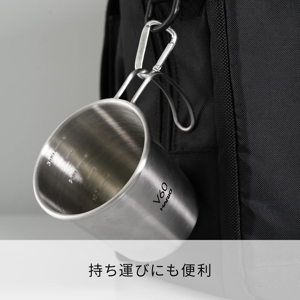 Hario V60 Metal Stacking Mug 300ml Silver O-VSM-30-HSV