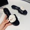 2024 New Shoes for Women Summer Flowers Leather Slipper Girl Elegant Outdoor Casual Sandals Girl Heels Slides