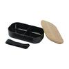 PEARL METAL Bento Box, 600ml, with Bamboo Lid, Black, Home Label D-6783