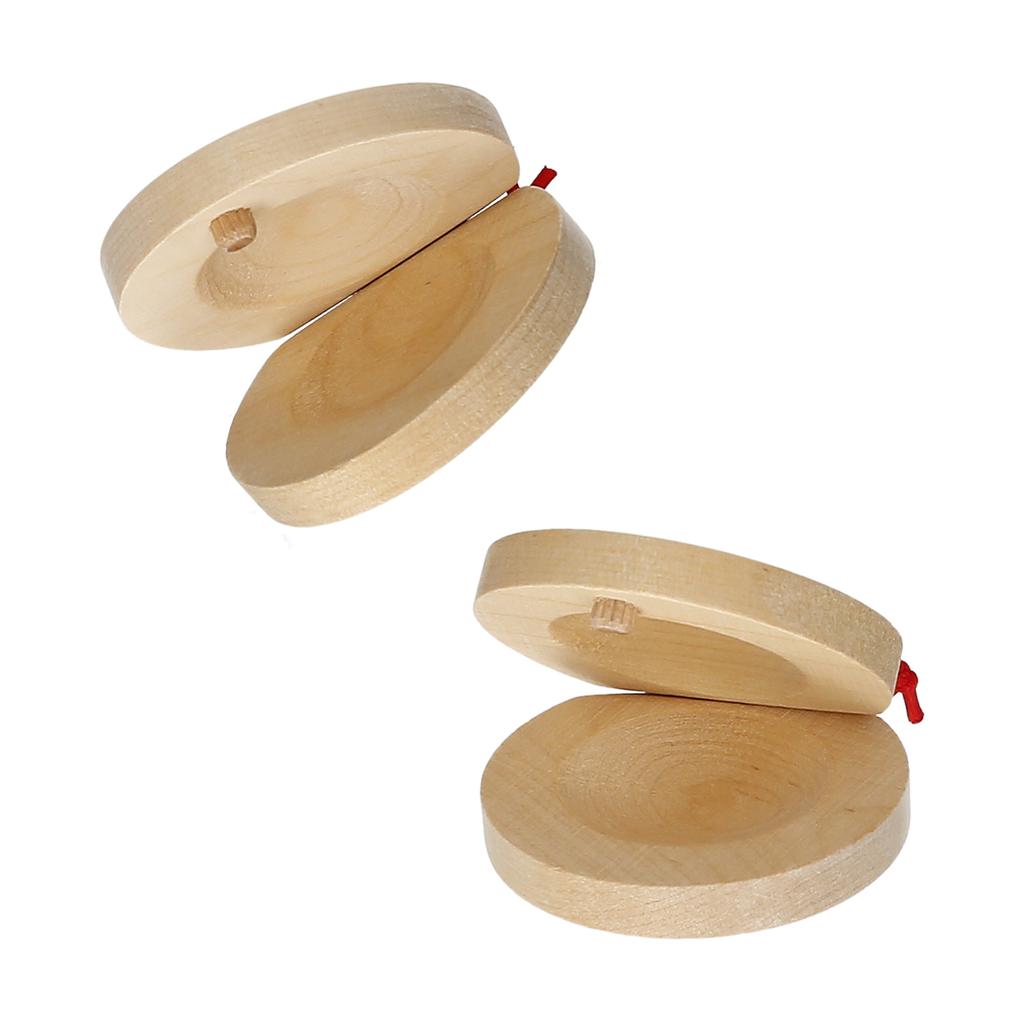 Pair of Castanets Wooden Castanet Finger Clappers Musical Instrument