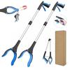1-Pack 34 Inch Extra Long Grabber Reacher with 360°Rotating Jaw & Magnet Foldable Pickup Mobility Aid Reaching Assist Tool