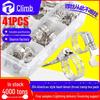 41PCS 304 Stainless Steel Hand-Tightened Hose Clamp Set with Cross-Handle