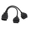 OBD Extension Cable 16Pin Cable Male To Dual Female Y Splitter Cord Adapter for OBD2 Interface