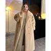 Women's Autumn and Winter Imitation Rabbit Fur Thick and Warm Temperament Long Coat, Long Sleeved One Collar Elegant Suit Coat
