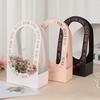 5pcs Kraft Paper Party Supplies Gift Boxes Craft Flower Box With Handle Flower Basket Bouquet Wrapping Material Valentines Day