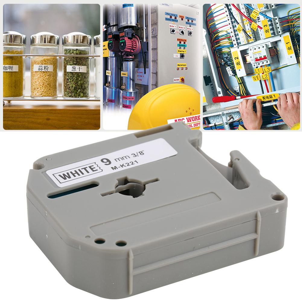 9mm Label Tape PET Accessories M K221 Fit for Brother Label Printer PT-65/70/80