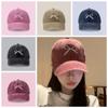 Baseball Hat Bowknot Baseball Hat Embroidery Peaked Cap Retro Embroidery Bow Baseball Cap  Sports