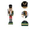 Traditional Wooden Nutcracker Ornament Christmas Decor Collectible Decoration Statue Figurine for
